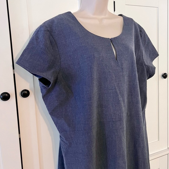 NWT ModCloth DownEast Grand Marquis Dress Heather Blue Fit & Flare Dress - Picture 3 of 11